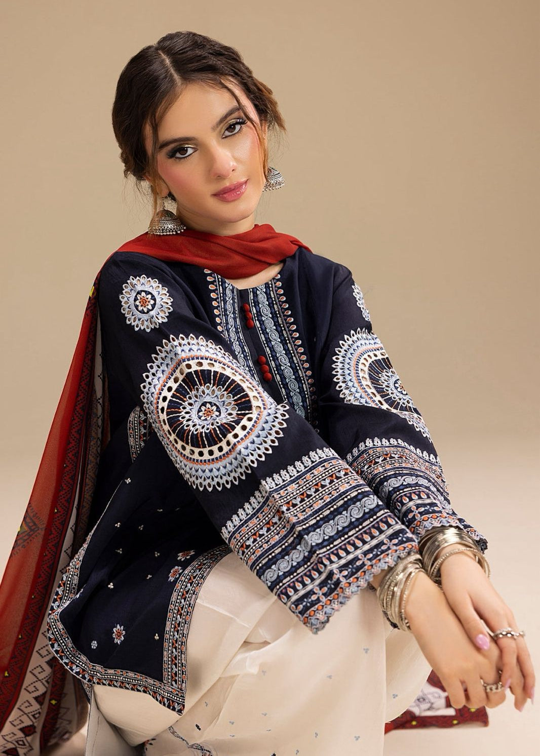 DHANAK 3PC Embroidered by JAZMIN